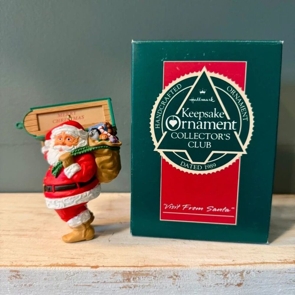 1989 Hallmark Visit From Santa Christmas Keepsake Ornament | Collectors Club